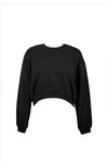 Everyday Cropped Crew Neck Sweatshirt - Black