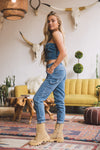 HIGH RISE CARPENTER MOM JEANS - 70'S BLUE