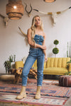 HIGH RISE CARPENTER MOM JEANS - 70'S BLUE