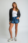 THE CUFFED SHORT - MEDIUM INDIGO