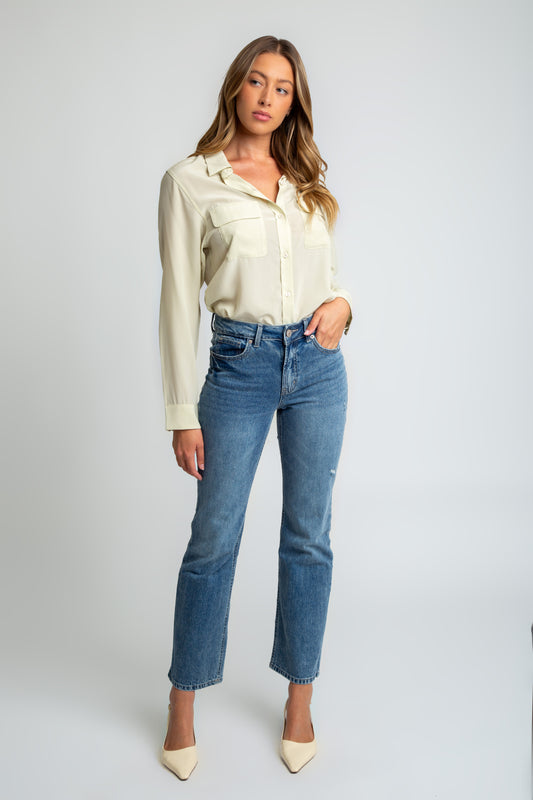 Payton High Rise Straight Jean - Timeless Blue