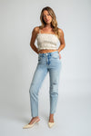 Stella High Rise 90s Straight Jeans - Light Medium Indigo