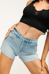 High Rise A Line Short - Medium Indigo