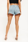 High Rise A Line Short - Medium Indigo