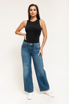 Low Rise Loose Straight Jeans - Vintage Blue