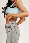 STELLA HIGH RISE 90'S STRAIGHT JEANS - CLASSIC MEDIUM GREY