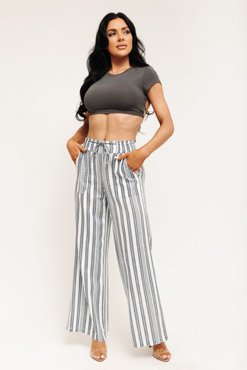 Pull On Pant - Navy/White