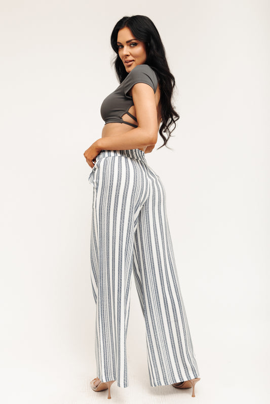 Pull On Pant - Navy/White