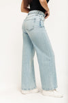 Super High Rise Seamed Wide Leg Jeans - Light Medium Indigo
