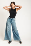 Low Pro Palazzo Jeans - Medium Dark Blue