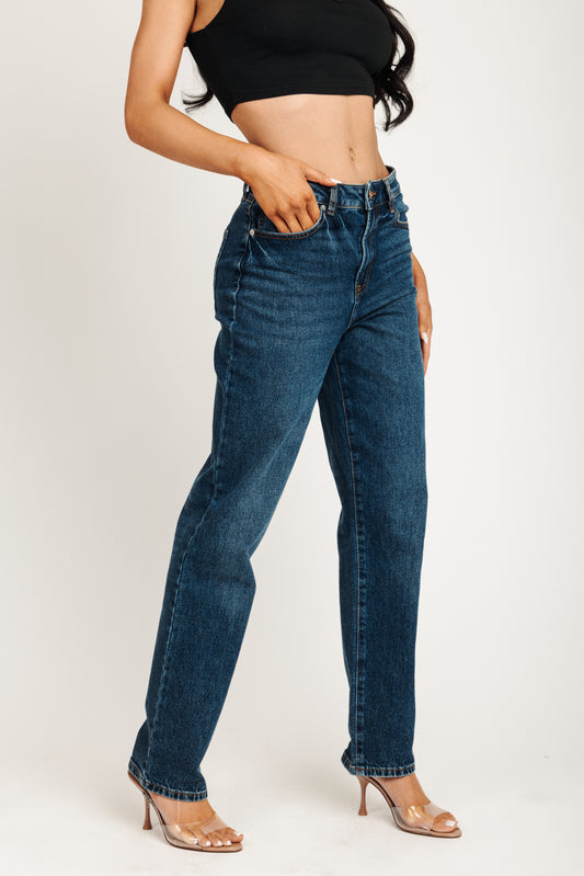 Stella High Rise 90's Straight Jeans - Classic Blue