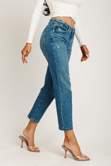 Next Level Low Rise Straight Jeans - Medium Indigo
