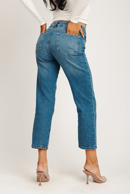Next Level Low Rise Straight Jeans - Medium Indigo