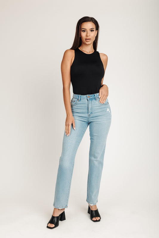 Stella High Rise 90's Straight Jeans - Classic Medium Indigo