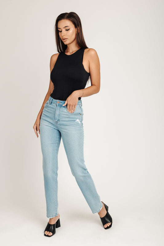 Stella High Rise 90's Straight Jeans - Classic Medium Indigo
