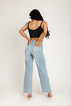 Super High Rise Cinch Waist Jeans - Light Medium Indigo
