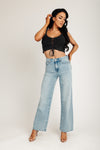 Super High Rise Cinch Waist Jeans - Light Medium Indigo