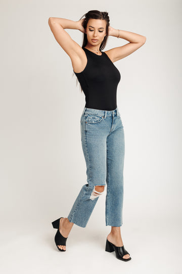 Next Level Low Rise Straight Jeans - Light Medium Indigo