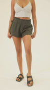 Paper Bag Gauze Short - Olive