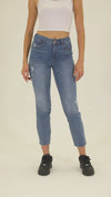 High Rise Slim Straight Jeans - Cool Blue