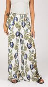 Smocked Wrap Wide Leg - Palm Sea Grass