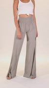 SMOCKED WRAP WIDE LEG